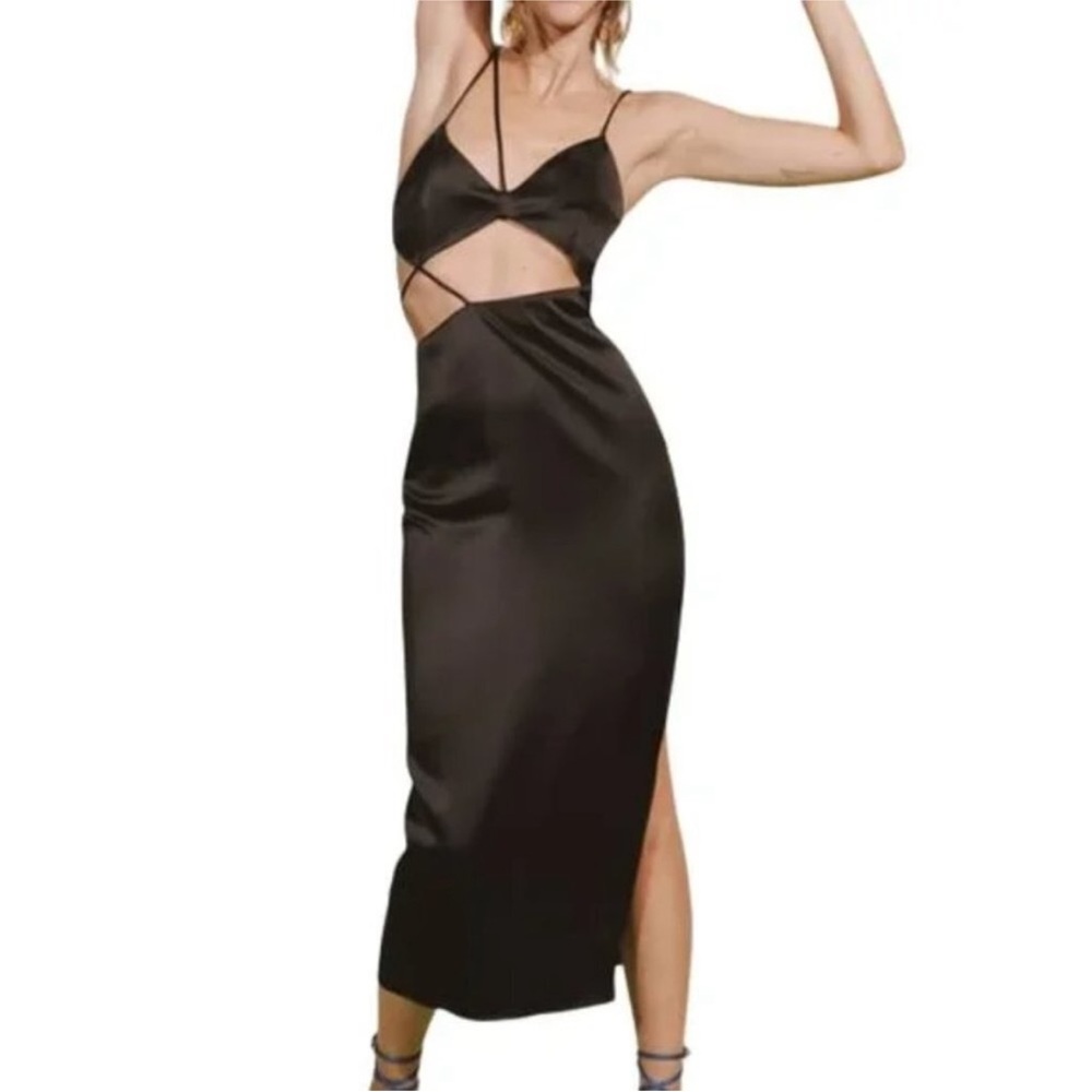 Zara limited edition celeb style cut out satin dress